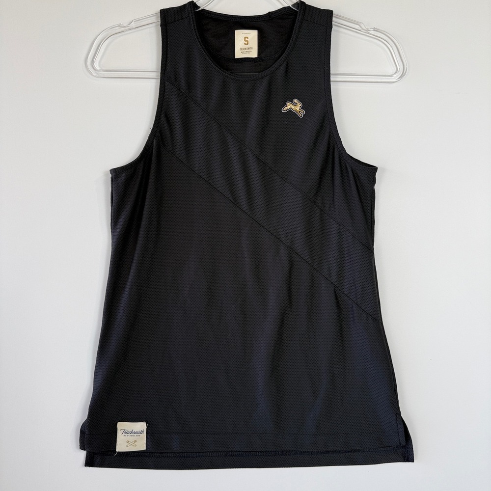 Tracksmith Van Cortlandt Singlet Women Small Black Mesh Sash Running Tank Top